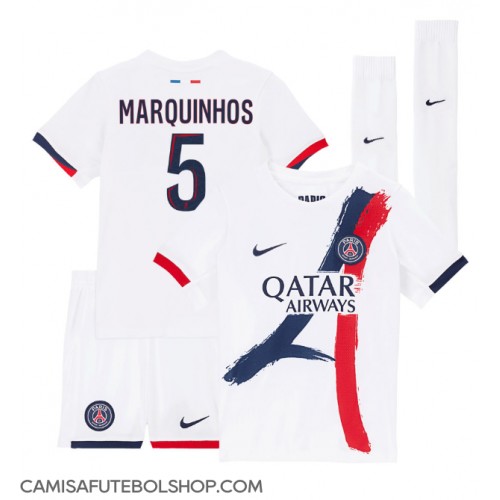 Camisa de time de futebol Paris Saint-Germain Marquinhos #5 Replicas 2º Equipamento Infantil 2024-25 Manga Curta (+ Calças curtas)